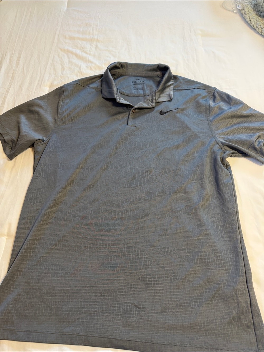 Nike Men's Heather Gray heathered Dri-fit polo Performance Polo. Med